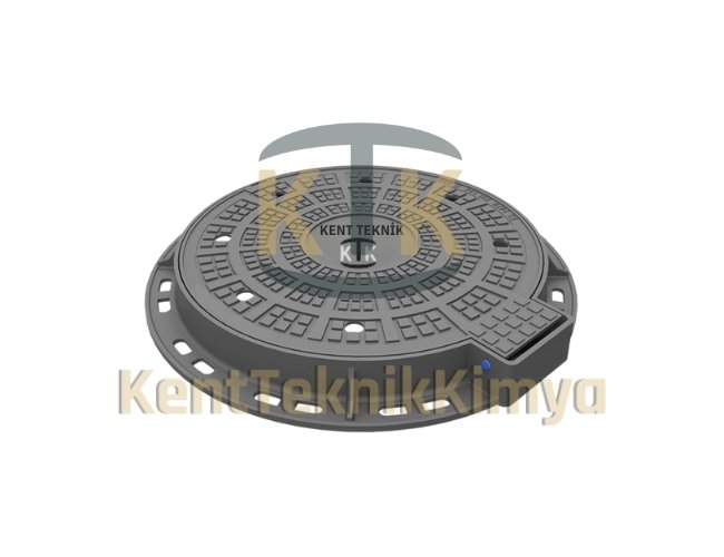 AK-DKT-600-C250-C2 Menteşeli Döküm Rögar Kapağı Takımı (C250) görsel 2